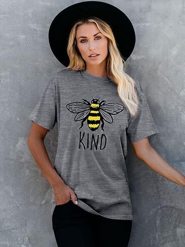 قمصان نسائية خارجية من البنوك Pogue Life تي شيرت Be Kind Teacher Bee تي شيرت مضحك ملهم برسومات تي شيرت in Kuwait