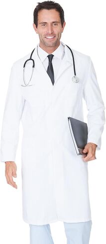 قطعتان من معطف المختبر الاحترافي بأكمام طويلة معطف الطبيب الأبيض معطف مختبر الكيمياء للرجال معطف المختبر الطبي للنساء والرجال in Saudi Arabia