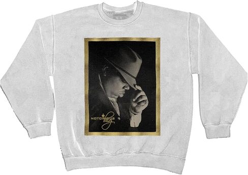 The Notorious B.I.G Unisex Adult Notorious B.I.g. Profile White Crewneck Sweatshirt in Saudi Arabia