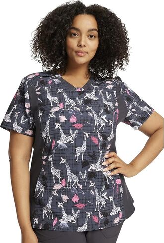 Cherokee iFlex Women Scrubs Top V-Neck Knit Panel CK641 in Saudi Arabia