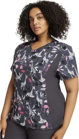 Cherokee iFlex Women Scrubs Top V-Neck Knit Panel CK641 in Saudi Arabia