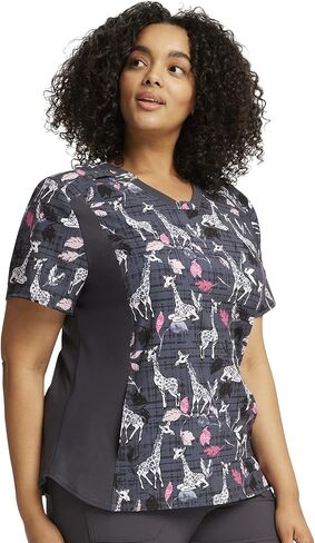 Cherokee iFlex Women Scrubs Top V-Neck Knit Panel CK641 in Saudi Arabia