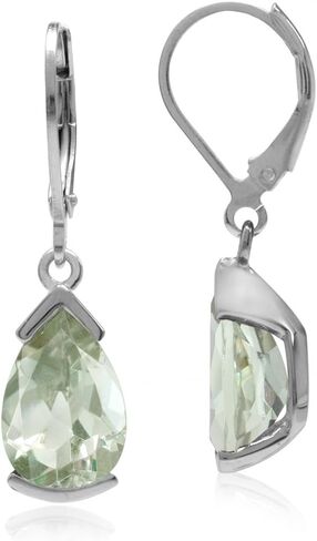 Silvershake White Gold Plated 925 Sterling Silver Drop Dangle Leverback Earrings in Saudi Arabia