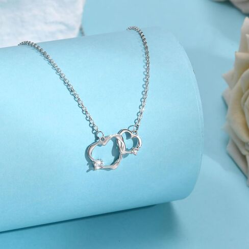 XUANPAI هدايا الأخت، المتشابكة 2 دوائر هدايا قلادة القلب للأخوات، الأخت الكبرى الأخت الصغيرة هدية BFF، هدايا عيد ميلاد الأخت من الأخت in Kuwait