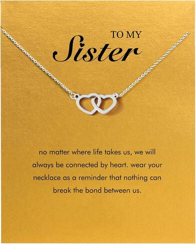 هدايا الأخت قلائد الأخت على شكل قلب الفراشة، هدايا الأخوات من الأخت، أفكار هدايا عيد ميلاد الأخت للنساء والفتيات مع حامل الهدايا in Kuwait