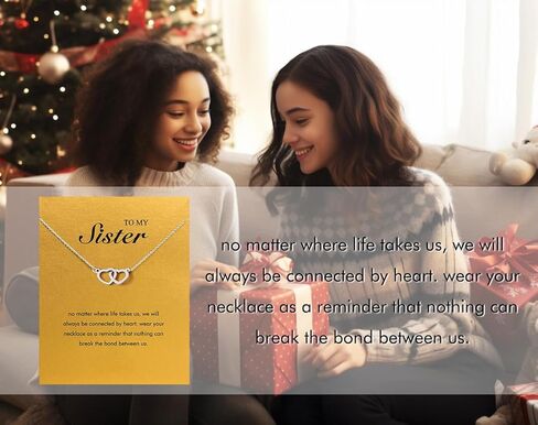 هدايا الأخت قلائد الأخت على شكل قلب الفراشة، هدايا الأخوات من الأخت، أفكار هدايا عيد ميلاد الأخت للنساء والفتيات مع حامل الهدايا in Kuwait