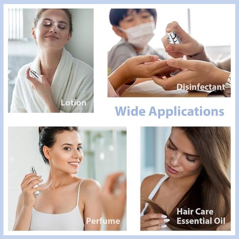 25 قطعة من رذاذ عطر السفر، زجاجة عطر فارغة قابلة لإعادة الملء لزجاجات رذاذ الزجاج، زجاجة عطر شفافة محمولة للسفر (فضي، 10 مل) in Kuwait