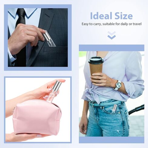 25 قطعة من رذاذ عطر السفر، زجاجة عطر فارغة قابلة لإعادة الملء لزجاجات رذاذ الزجاج، زجاجة عطر شفافة محمولة للسفر (فضي، 10 مل) in Kuwait