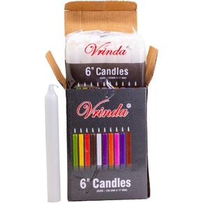 مجموعة شموع منزلية من Vrinda® مقاس 36-6 بوصة - شموع شمع نظيفة وغير معطرة وطويلة الاشتعال للاستخدام اليومي - مناسبة لمناسبات متعددة (أسود)