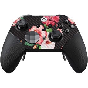 MightySkins Carbon Fiber Skin Compatible with Xbox Elite Series 2 Controller - Hibiscus | Protective, Durable Textured Carbon Fiber Finish | Easy to Apply, Remove, and Change Styles | Made in The USA