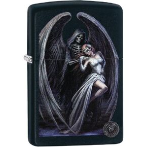 Zippo Lighter- Skull Design Windproof Lighter (Wings Death Women Z5054)