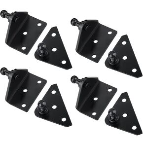 10 mm Gas Spring Lift Strut Bracket Ball Stud Angled L Shaped Gas Strut Mounts for Lift Supports Shocks Spring Prop, Pack of 8 (Black)