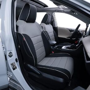 EKR Custom Fit Car Seat Covers for Select Dodge Challenger SRT,RT,GT,SXT,T/A 2012 2013 2014 2015 2016 2017 2018 2019 2020 2021 2022 2023 - Leather(Black)