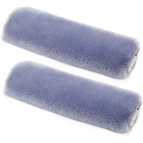 2 Pieces Universal Car Seat Belt Covers Soft Faux Sheepskin Shoulder Pads, Purplish Gray