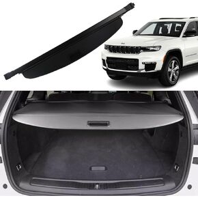 Retractable Black Cargo Rear Trunk Cover Fit for Jeep Grand Cherokee 2011-2019 2020 2021 Rear Trunk Security Cover Shielding Shade Car Accessory(not fit for 2021 winter-2022 Grand Cherokee L