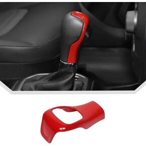 JeCar Center Console Gear Shift Shifter Knob Cover Trim for Jeep Compass 2017-2023 Red Interior Accessories