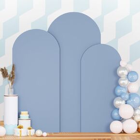 Wedding Arch Cover Set of 2 Baby Blue Arch Backdrop Cover 7.2ft, 6ft Spandex Fitted Backdrop Arch Covers Chiara Stand Cover Baby Shower Backdrop Coovers for Birthday Party Gender Reveal Decor