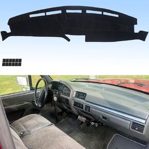 Dashboard Cover Flannel Dash Mat Custom Compatible with 1992-1993 Ford F150 /1992-1996 F250 /F350, Anti-Glare, Anti-Reflection, No Peculiar Smell