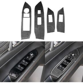 NVCNX Real Premium Carbon Fiber Compatible with Mazda CX5 CX-5 CX 5 2017-2024 2018 2019 2020 2021 2022 2023 Accessories Car Center Console Gear Shift Panel Cover Sticker Decal Interior Trim 1PC Black