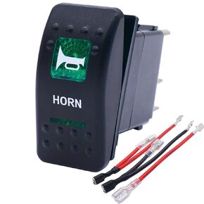 Twidec/Momentary Horn Rocker Toggle Switch SPST 5 Pin 20A 12V 24VDC ON Off Red LED Light Push Button Switch Bar Car with Jumper Wires Set A11625B-R-X