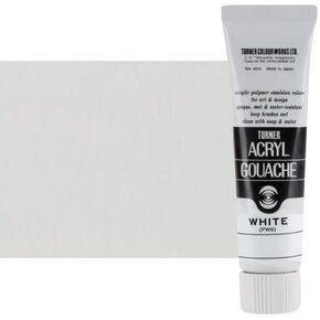Turner Colour Works Acryl Gouache Artist Acrylic Paint - Single 40 ml Tube - Mixing White