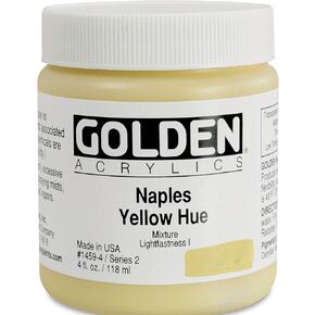 4 Oz Heavy Body Historical Hue Acrylic Paint Color: Naple Yellow Hue