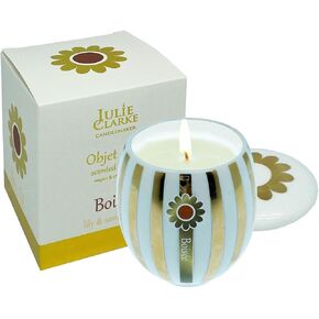 Irish Scented Hand Poured Candle 100% Natural Vegan Wax Boisee-Lily and Sandalwood Fine Porcelain Jar 30 Hours Burn Time Made in Ireland in Saudi Arabia