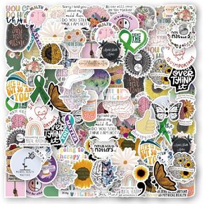 Mental Health Stickers 100PCS -Perfect Stickers for Men, Women, Kids Work Great On Water Bottles, A Laptop, Car Decal, Or As Party Favors （Mental Health）
