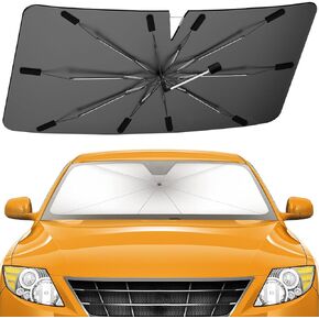 2024 Windshield Sun Shade Umbrella, Foldable Car Sunshade with 360 Rotation Shaft, Car SunShades Cover for Front Windshield Block UV Rays for Compact Hatchback Cars