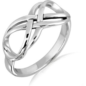 WithLoveSilver 925 Sterling Silver Celtic Double lines Infinity Ring