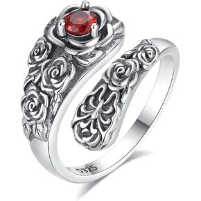 Rose Spoon Ring for Women : 925 Sterling Silver Adjustable Butterfly Vintage Thumb Ring for Women Girls