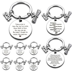 9 PCs Graduation Gifts for Men Women Class of 2024 Gifts Bulk Keychains for Him Her Graduation Gifts for Son Daughter Nurse College Senior graduation favors for 2024 Graduate