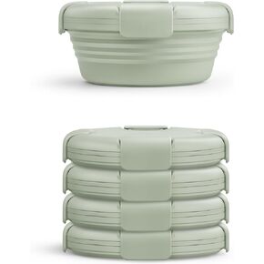 STOJO Collapsible Bowl - Carbon, 36oz - Reusable Silicone Bowl for Hot and Cold Food - Perfect for Travel, Meal Prep, To-Go Lunch, Camping & Hiking - Microwave & Dishwasher Safe