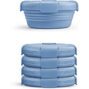 STOJO Collapsible Bowl - Carbon, 36oz - Reusable Silicone Bowl for Hot and Cold Food - Perfect for Travel, Meal Prep, To-Go Lunch, Camping & Hiking - Microwave & Dishwasher Safe in Kuwait