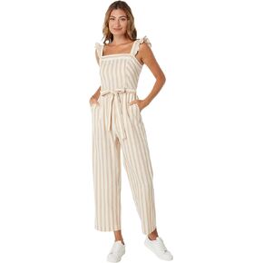 Draper James Tie Waist Jumpsuit in Cabana Stripe