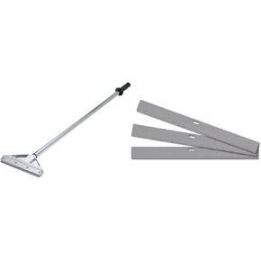 QEP 62909Q 8" Adjustable Razor Floor Stripper & 62904Q 8 in. Carbon Steel Replacement Blades for Floor Scraper and Striper, 3 Count, Grey