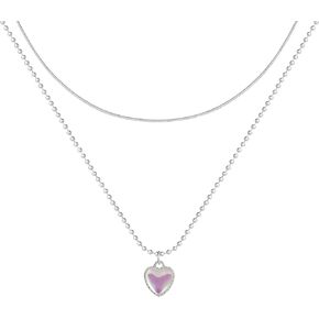 Dainty Heart Necklace Tiny Heart Pendant Choker Necklaces Small 14k Gold Plated Cute Open Heart Chain Necklace for Women Minimalist Jewelry Necklace Gifts for Her