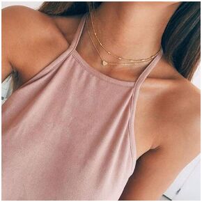 Bohemian Layered Heart Choker Necklace Tiny Heart Pendant Necklace Chain Love Heart Collarbone Necklace Short Gold Satellite Choker Necklace Jewelry for Women and Girls