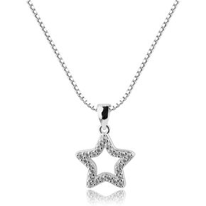 Sterling Silver CZ Star Necklace for Children, Kids, Toddlers, Little Girls, Teens or Women