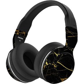 MightySkins Skin Compatible with Skullcandy Hesh 2 Wireless Headphones - Black Gold Marble | Protective, Durable, and Unique Vinyl wrap Cover | Easy to Apply, Remove | Made in The USA