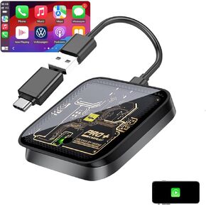 2024 ترقية محول CarPlay اللاسلكي للسيارة CarPlay السلكية، التوصيل والتشغيل CarPlay ai Box لنظام iOS 10+، الحفاظ على التحكم الأصلي، الصندوق السحري يدعم الملاحة والمكالمات الهاتفية لمساعد Siri in Kuwait