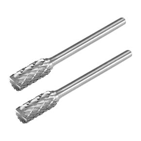 uxcell Tungsten Carbide Rotary Files 1/4" Shank, Double Cut Top Toothed Cylinder Shape Rotary Tool 6mm Dia, for Die Grinder Drill Bit Wood Soft Metal Polishing Model Engineering, 2pcs