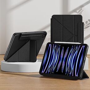 Stylish Case for ipad Pro 12.9-inch 6th 5th 4th 3th Generation with Foldable Stand Slide Rails Design for iPad Case [2023 Upgrade] Black