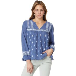 Lucky Brand Women's Embroidered Popover Blouse