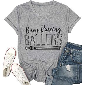 تي شيرت مطبوع عليه حروف Busy Raise Ballers I Only Raise Ballers