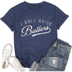 Busy Raising Ballers I Only Raise Ballers Letter Print T-Shirt Tops in Kuwait