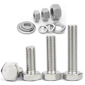 1/4-20 x 2"(5Sets) Hex Bolts Assortment Kit,Nuts and Bolts Assortment Kit,Hex bolt nuts,bolts and nuts kit, includes Common SAE Sizes, 304 Stainless Steel,Fully Threaded,Hex Bolt Nut