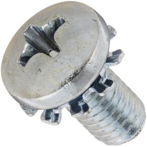 Small Parts Steel Machine Screw, Zinc Plated Finish, Pan Head, Phillips Drive, Meets ASME B18.13, External-Tooth Lock Washer, 1/2" Length, Fully Threaded, #4-40 UNC Threads (Pack of 100)