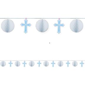 أداة تشذيب قرص العسل من الورق الأزرق Sweet Christening من أمسكان، 30.48 سم، قطعة واحدة