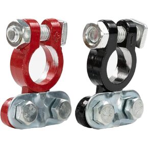2Pcs Automotive Car Truck Battery Terminal Clamp Clip Connector Pile Head Corrosion Resistance Negative Positive 12V 24V For Caravan Boat Motorcycle